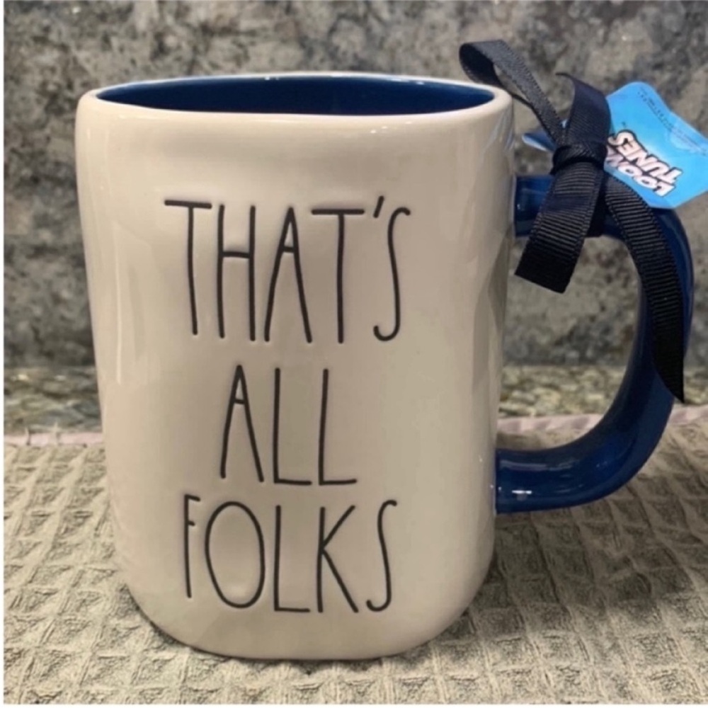 NWT Rae Dunn x Looney Tunes “That’s All Folks” Porky Pig Mug 16 oz